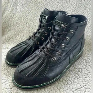 Coogi Men’s Black Leather Mid Top Boots Size Men’s 11